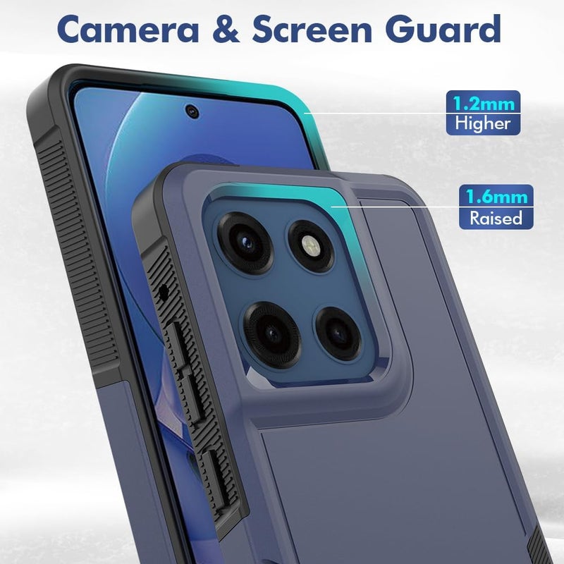 yuanming for Moto G Stylus 5G 2025 Case,[Military Grade Drop Tested] with Screen Protector,Dual Layer Protective Heavy Duty Cell Phone Cover Non-Slip Shockproof Case for Motorola G Stylus 5G 2025 (Blue) - Image 4